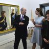 Kate Middleton, enceinte et sublime en Emilia Wickstead, à la National Portrait Gallery pour le 11e anniversaire de The Art Room, dont elle est la marraine, le 24 avril 2013 à Londres.