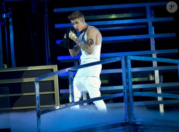 Justin Bieber en concert à Stockholm, le 24 avril 2013.