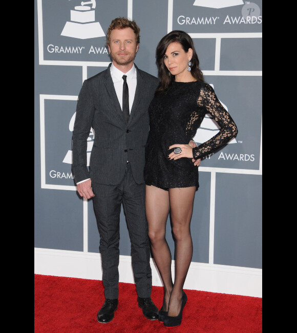 Dierks Bentley et sa femme Cassidy à la 55e cérémonie des Grammy Awards à Los Angeles, le 10 février 2013.