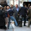 Gérard Depardieu sur le tournage du film inspiré de l'affaire DSK à New York le 25 avril 2013