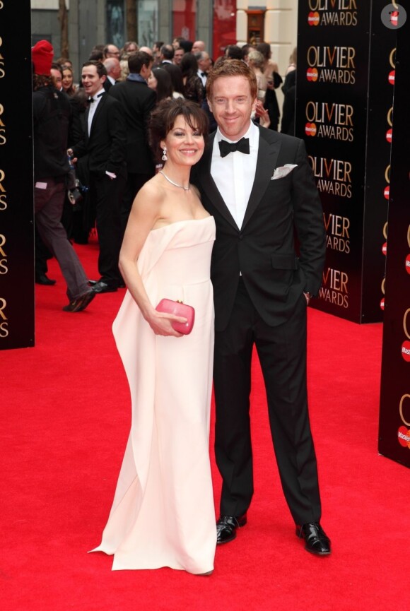 Helen McCrory et Damian Lewis lors de la soirée des Laurence Olivier Awards, récompenses britanniques du théâtre, à Londres le 28 avril 2013