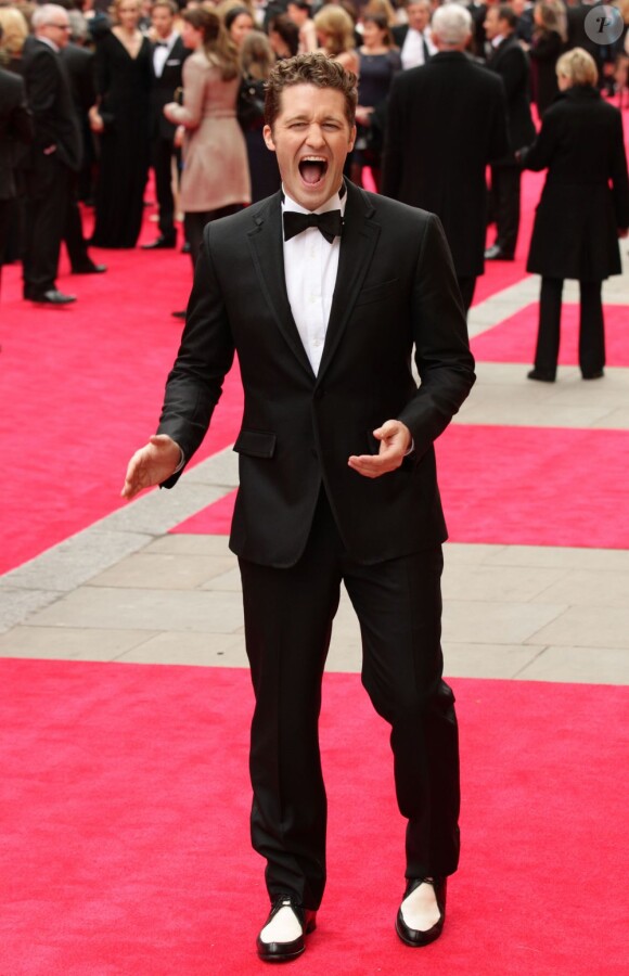 Matthew Morrison lors de la soirée des Laurence Olivier Awards, récompenses britanniques du théâtre, à Londres le 28 avril 2013