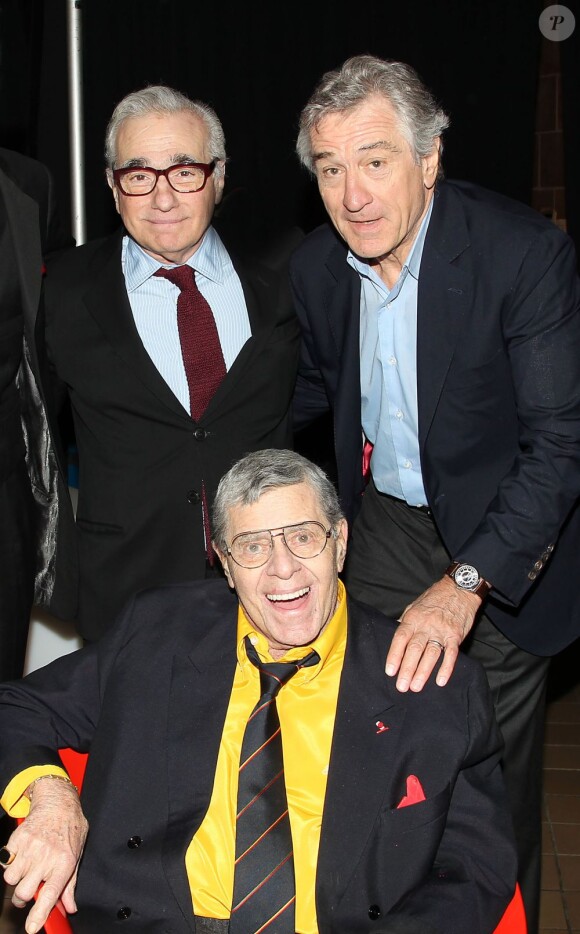 Martin Scorsese, Robert De Niro et Jerry Lewis lors de la présentation au Festival de Tribeca de The King of Comedy le 27 avril 2013
