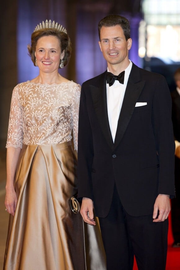Le prince Alois et la princesse Sophie de Liechstestein au Rijksmuseum d'Amsterdam le 29 avril 2013 pour le dîner d'adieu de la reine Beatrix des Pays-Bas, à la veille de son abdication.