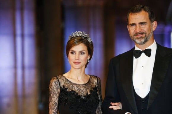 Princesse Letizia et le prince Felipe d'Espagne - Diner de gala pour l'intronisation du roi Willem-Alexander des Pays-Bas a Amsterdam le 29 avril 2013.  Dinner with members of the royal family and guests at the Rijksmuseum in Amsterdam, The Netherlands, on Monday night, April 29, 2013.29/04/2013 - AMSTERDAM