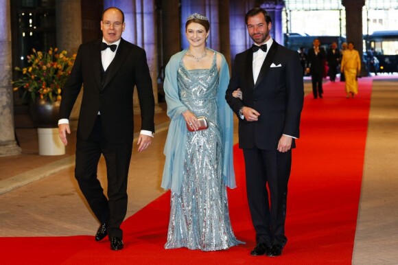 Prince Albert de Monaco, le duc Guillaume et la duchesse Stephanie de Luxembourg - Diner de gala pour l'intronisation du roi Willem-Alexander des Pays-Bas a Amsterdam le 29 avril 2013.  Dinner with members of the royal family and guests at the Rijksmuseum in Amsterdam, The Netherlands, on Monday night, April 29, 2013.29/04/2013 - AMSTERDAM