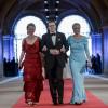 La princesse Mabel, le prince Constantin et la princesse Laurentien des Pays-Bas - Diner de gala pour l'intronisation du roi Willem-Alexander des Pays-Bas a Amsterdam. Le 29 avril 2013  Princess Mabel, left, Prince Constantijn, center and Princess Laurentien, right, arrive for a dinner, at the invitation of Queen Beatrix, with members of the royal family and guests at the Rijksmuseum in Amsterdam, The Netherlands, on Monday night, April 29, 2013.29/04/2013 - AMSTERDAM