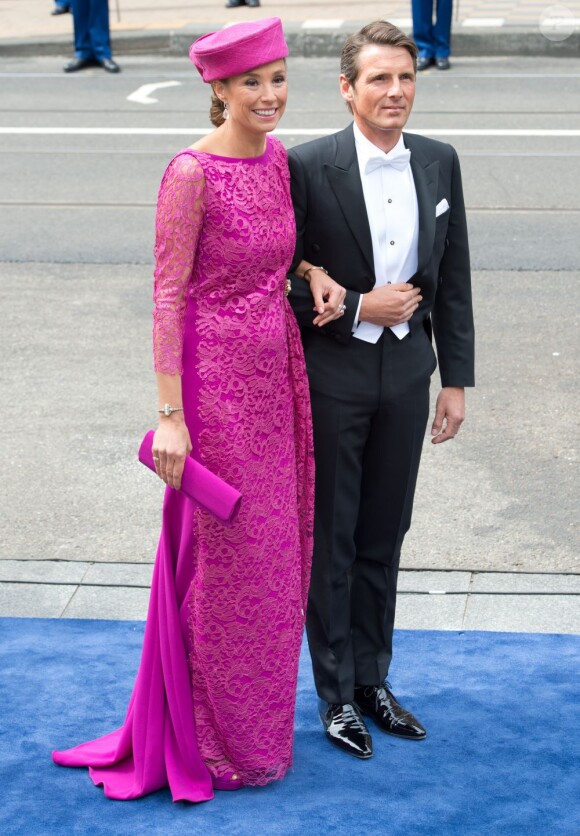 Le prince Maurits et la princesse Marilene arrivent pour la prestation de serment du roi Willem-Alexander des Pays-Bas à la Nouvelle Eglise (Nieuwe Kerk) d'Amsterdam, le 30 avril 2013.