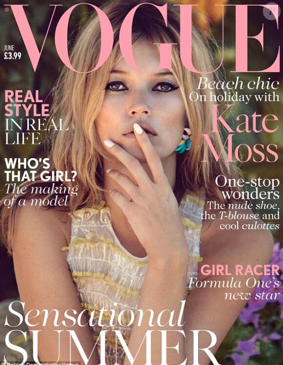 Kate Moss fait la couverture de Vogue UK, photographiée par Patrick Demarchelier