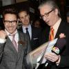 Robert Downey Jr. et Bob Pisani de CNBC au New York Stock Exchange de Wall Street, New York, le 30 avril 2013.