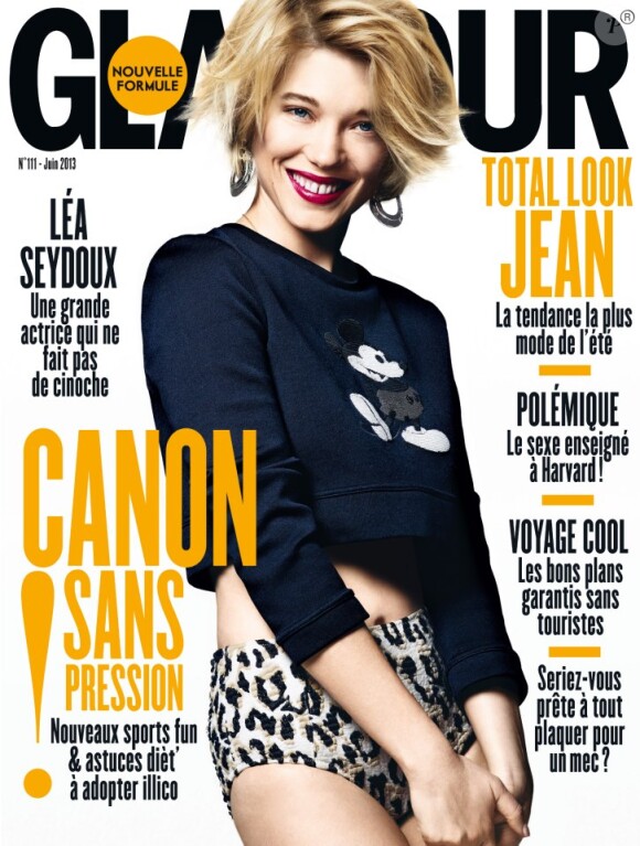 Léa Seydoux en couverture de Glamour pour le mois de juin.