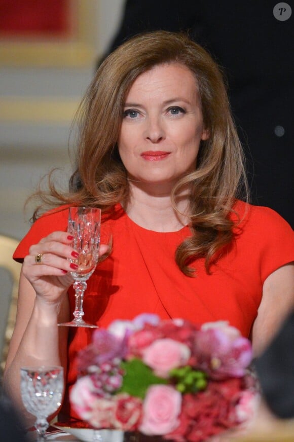 Valérie Trierweiler lors d'un dîner d'Etat à l'Elysee en l'honneur du président polonais Bronislaw Komorowski, le 7 mai 2013.