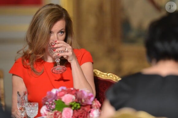 Valérie Trierweiler lors d'un dîner d'Etat à l'Elysee en l'honneur du président polonais Bronislaw Komorowski, le 7 mai 2013.