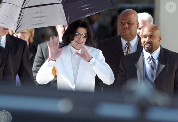 Premier jour du procès de Michael Jackson pour abus sexuels à la Cour du comté de Santa Barbara, à Santa Maria (Californie), le 21 janvier 2005.