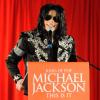 Michael Jackson annonce la série de concerts "This Is It" lors d'une conférence de presse organisée par AEG Live à Londres, le 5 mars 2009.