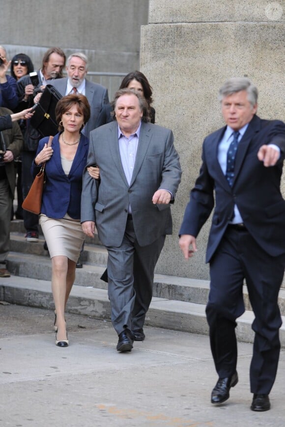 Gerard Depardieu et Jacqueline Bisset sur le tournage Welcome to New York le 3 mai 2013