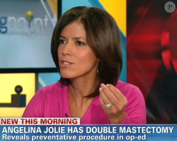 Encouragée par les révélations d'Angelina Jolie concernant sa double mastectomie, la journaliste de CNN Zoraida Sambolin a longuement évoqué, mardi 14 mai 2013, son propre cancer du sein à l'antenne.