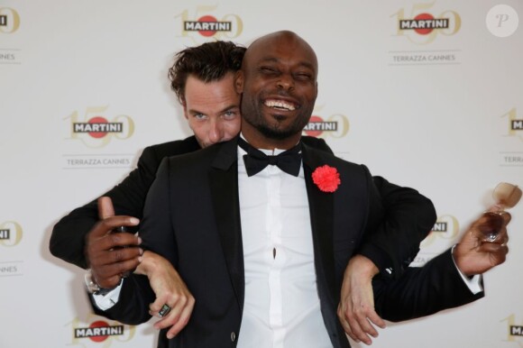 Sagamore Stévenin et Jimmy Jean-Louis à la soirée d'ouverture du Terrazza Martini lors du 66e Festival de Cannes. Le 15 mai 2013.