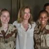 Valérie Trierweiler avec les troupes militaires françaises à Gao au Mali, le 16 mai 2013.