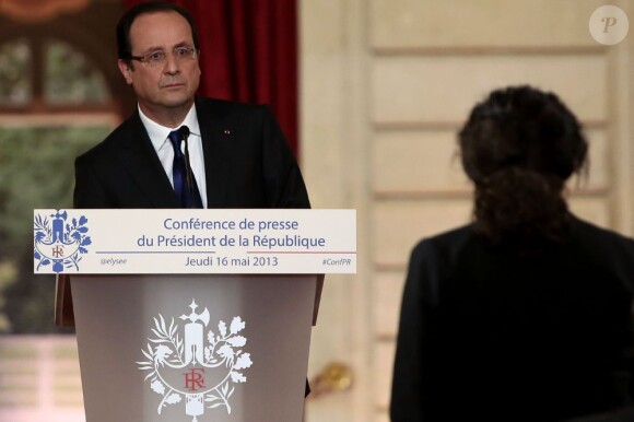 François Hollande lors d'une conférence de presse à l'Elysée le 16 mai 2013.
