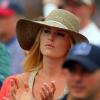 Lindsey Vonn applaudit Tiger Woods lors du Masters d'Augusta au Augusta National Golf Club, le 11 avril 2013