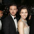 Justin Timberlake et sa femme Jessica Biel à la montée des marches du film Inside Llewyn Davis lors du 66e festival du film de Cannes, le 19 mai 2013.