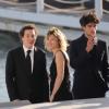 Valeria Bruni-Tedeschi, Guillaume Gallienne et Louis Garrel avant l'émission Le Grand Journal à Cannes, le 20 mai 2013.