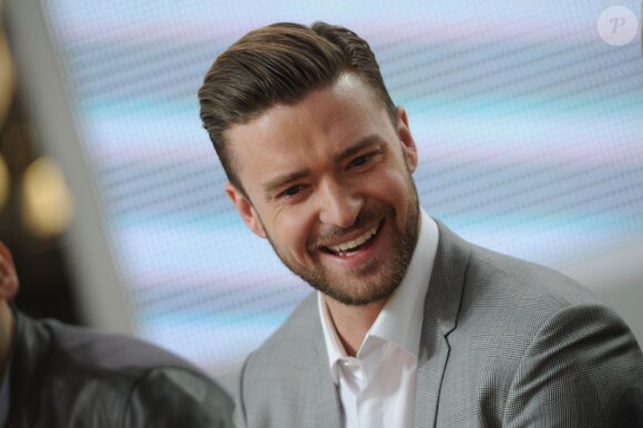 Justin Timberlake radieux pendant l'émission Le Grand Journal à Cannes, le 20 mai 2013.