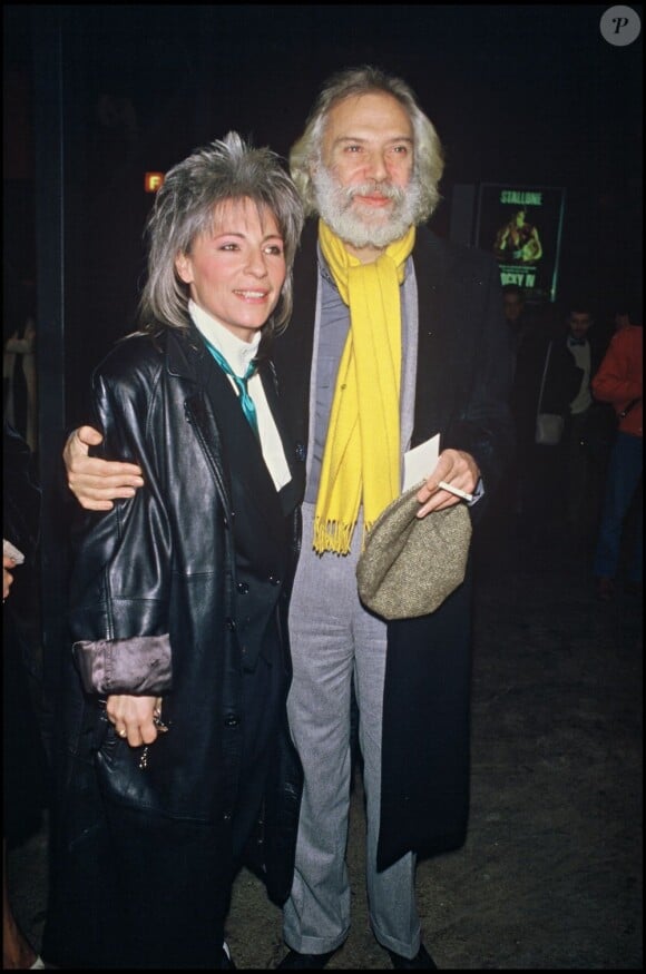 Catherine Lara et Georges Moustaki à Paris le 28 janvier 1986.