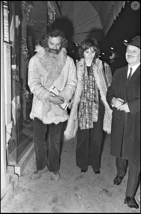 Georges Moustaki et sa femme Yannick à Paris en 1970.
