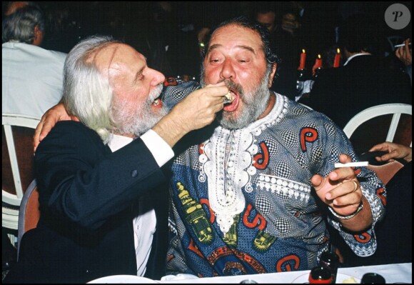 Georges Moustaki et Carlos à Deauville le 2 septembre 1990.
