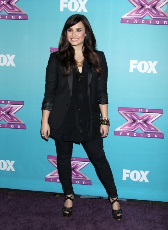 Demi Lovato au photocall de la finale de la saison 2 de l'émission X Factor à Los Angeles, le 20 décembre 2012.