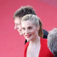 Mathieu Amalric et Emmanuelle Seigner lors de la montée des marches de leur film La Vénus à la fourrure le 25 mai 2013 au Festival de Cannes