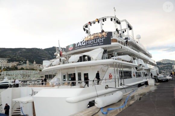 Le yacht de l'horloger Tag Heuer à Monte Carlo. Le 25 mai 2013.
