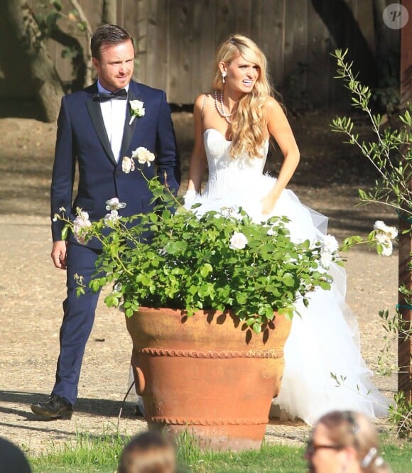 Exclusif - Mariage d'Aaron Paul et Lauren Parsekian au Cottage Pavilion à Malibu, le 26 mai 2013.