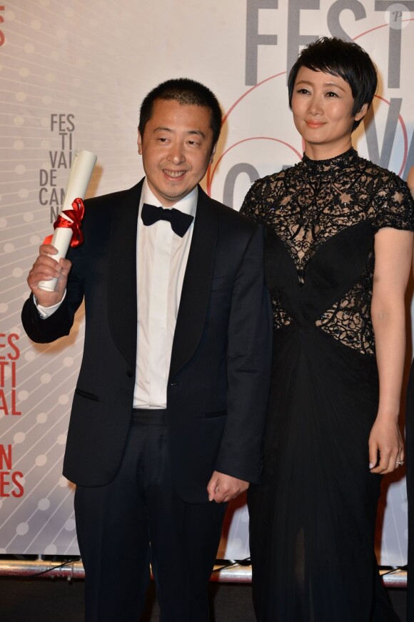 Jia Zhangke, Tao Zhao au dîner des lauréats au Festival de Cannes le 26 mai 2013.