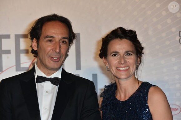Alexandre Desplat, Aurélie Filippetti pendant le dîner des lauréats au Festival de Cannes le 26 mai 2013.