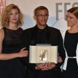 Mona Walravens, Abdellatif Kechiche, Léa Seydoux lors du dîner des lauréats au Festival de Cannes le 26 mai 2013.