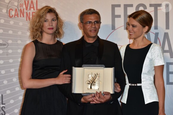 Mona Walravens, Abdellatif Kechiche, Léa Seydoux lors du dîner des lauréats au Festival de Cannes le 26 mai 2013.