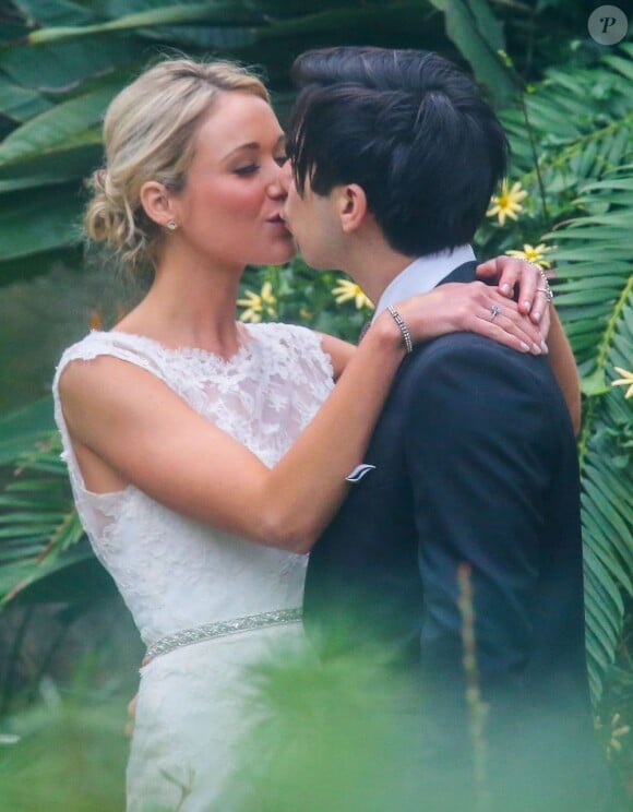 Mariage de Katrina Bowden et de Ben Jorgensen à New York, le 19 mai 2013. La cérémonie s'est déroulée aux Jardins botaniques de Brooklyn.