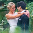 Mariage de l'actrice Katrina Bowden et de Ben Jorgensen à New York, le 19 mai 2013. La cérémonie s'est déroulée aux Jardins botaniques de Brooklyn.