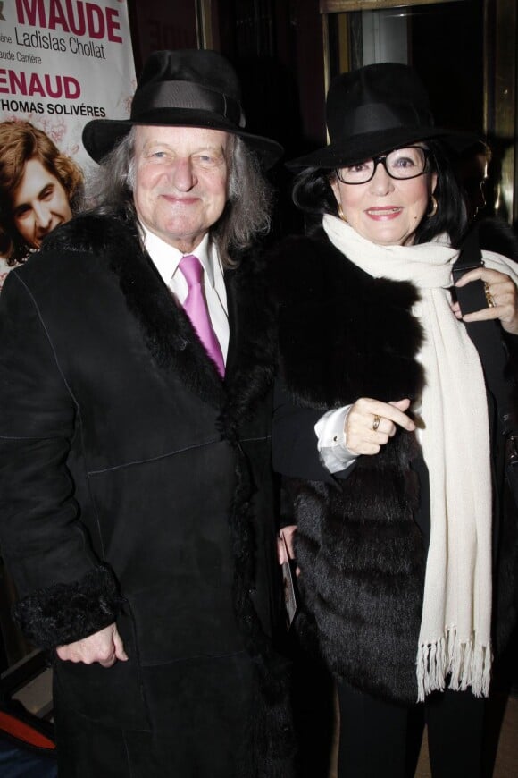 Nana Mouskouri et son mari André Chapelle à Paris le 5 mars 2012. 