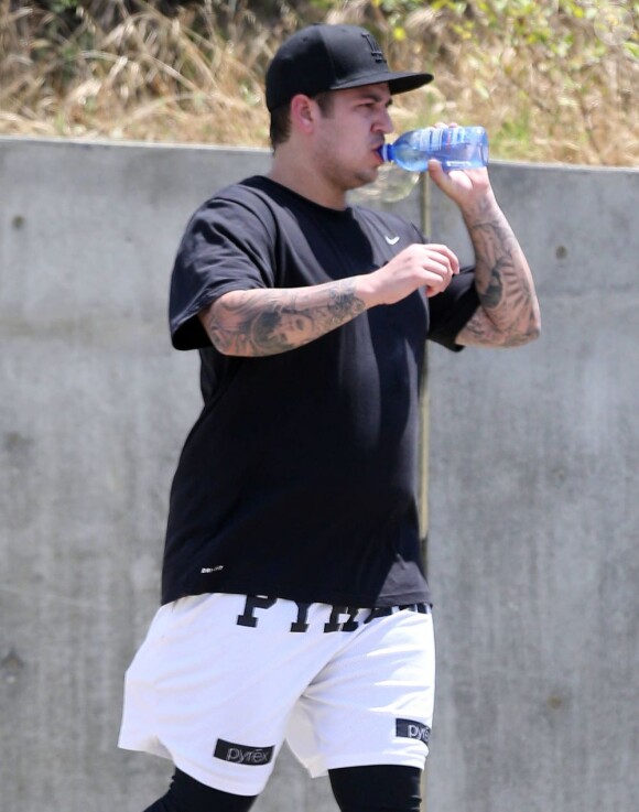 Exclusif - Rob Kardashian fait du sport à Culver City près de Los Angeles, le 15 mai 2013.