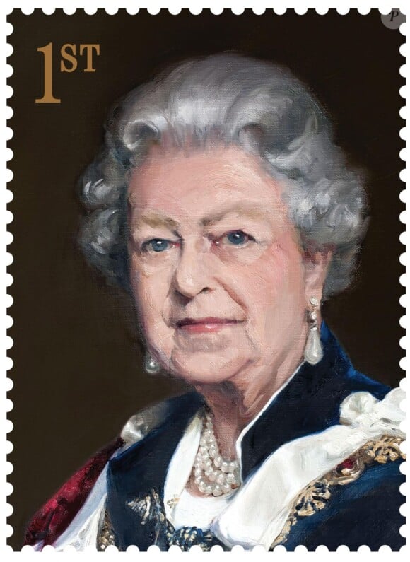 Le timbre réalisé en 2013 à partir du portrait de la reine Elizabeth II par Nicky Phillips, pour une série de timbres du Royal Mail à l'occasion des 60 ans du couronnement de la souveraine.