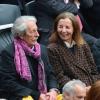 Jean Rochefort et sa femme Françoise dans les tribunes de Roland-Garros au cinquième jour des Internationaux de France le 30 mai 2013