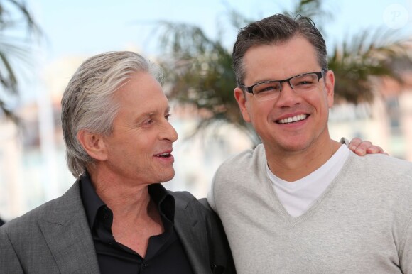 Michael Douglas et Matt Damon à Cannes le 21 mai 2013.