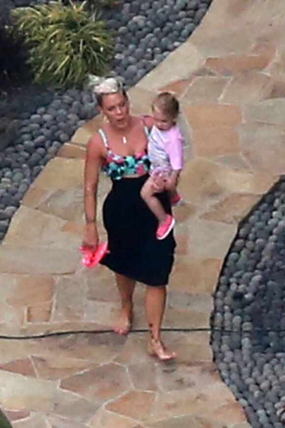 Pink a fêté l'anniversaire de sa fille Willow Sage (2 ans) lors d'une grande fête organisée à Malibu, le 2 juin 2013.
