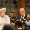 La reine Elizabeth II et le duc d'Edimbourg lors du service en l'honneur des 60 ans du couronnement de la souveraine, à l'abbaye de Westminster le 4 juin 2013.