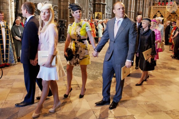 Zara Phillips et Mike Tindall - 60eme anniversaire du couronnement de la reine Elisabeth II d'Angleterre en l'abbaye de Westminster a Londres le 4 juin 2013.  Queen Elizabeth II along with members of the Royal family attend service at Westminster Abbey to celebrate the 60th anniversary of the Coronation of the Queen at Westminster Abbey, London.04/06/2013 - Londres