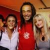 Nathalie Noah, Yannick Noah, sa femme Isabelle Camus et Cécilia Rodhe à Paris le 4 octobre 2007